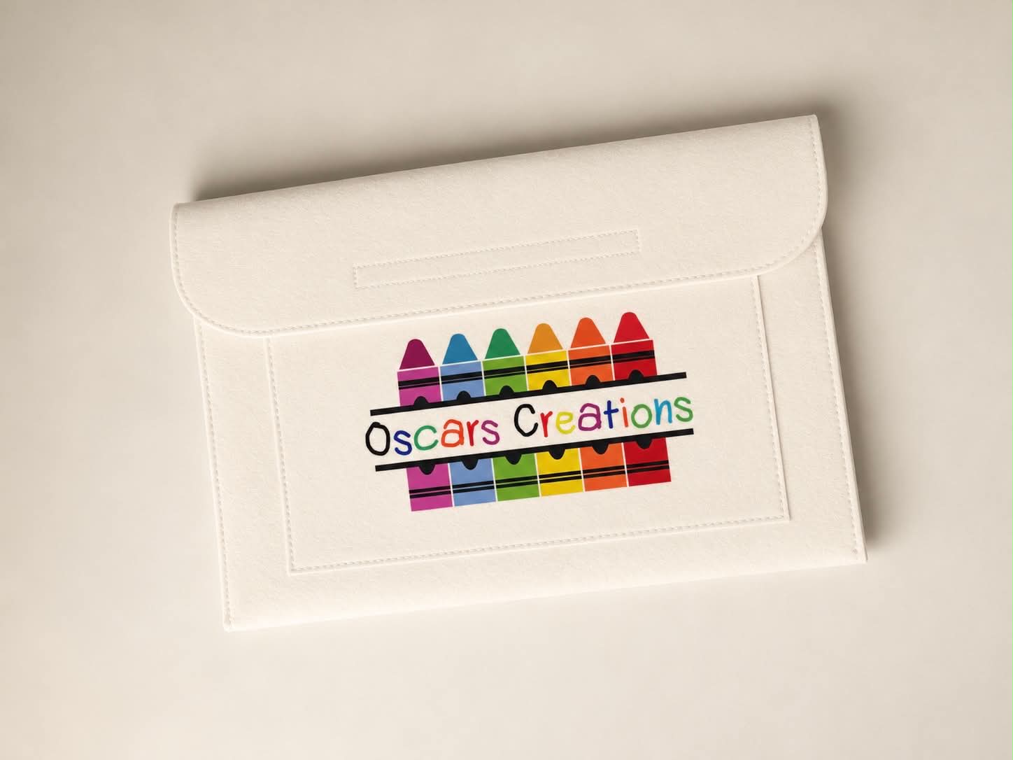 Personalised Crayon Nursery/School Creations Folder A4 Felt Document Folder