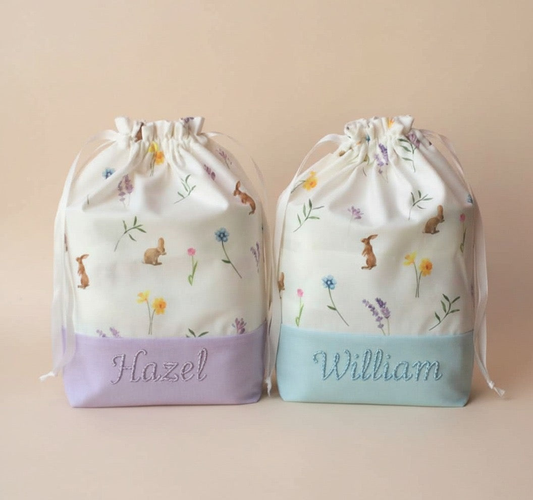 Personalised Easter draw string bags